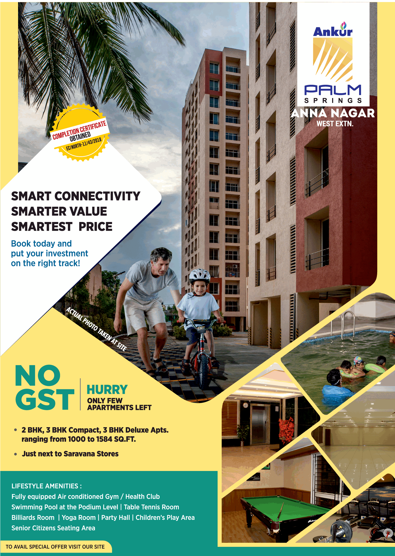 Book today an apartment and put your investment on the right track at Ankur Palm Spring, Chennai Update